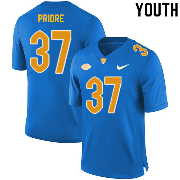 Youth #37 Angelo Priore Pitt Panthers College Football Jerseys Sale-Royal